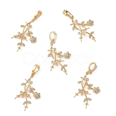 SHEGRACE Brass Micro Pave Cubic Zirconia Peg Bails XGRQ5S715-848-G-1