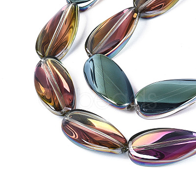 Electroplate Transparent Glass Beads Strands EGLA-N055-02I-1