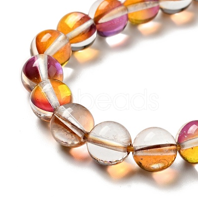Electroplated Synthetic Moonstone Beads Strands G-F143-A02-M-1