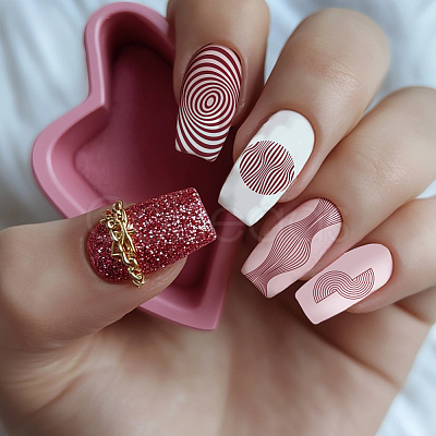 Stainless Steel DIY Nail Art Templates MRMJ-WH0092-111-1