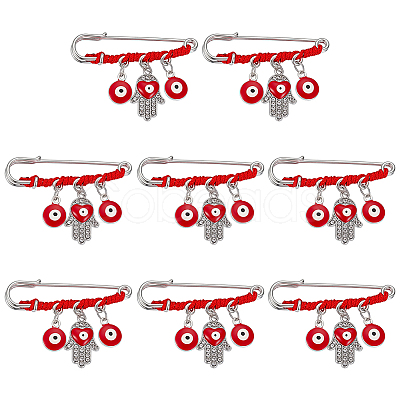 8Pcs Stainless Steel Brooches JEWB-ME00003-1