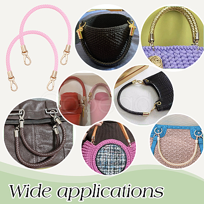 Imitation Leather Braided Round Cord Bag Handles with Zinc Alloy Clasps FIND-WH0126-941C-02-1
