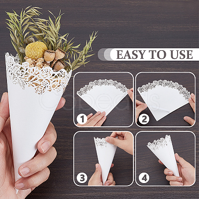 80Pcs Hollow Wedding Confetti Cones DIY-GA0009-59A-1