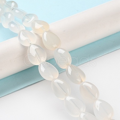 Natural White Agate Beads Strands G-K357-A07-02-1