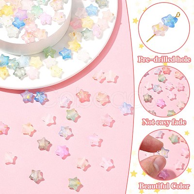 200Pcs Frosted Acrylic Beads FACR-CJ0001-19-1