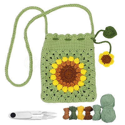 DIY Sunflower Bag Knitting Kits for Beginners PW-WG81206-01-1
