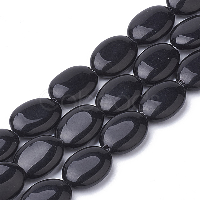 Natural Black Stone Beads Strands X-G-S292-26-1