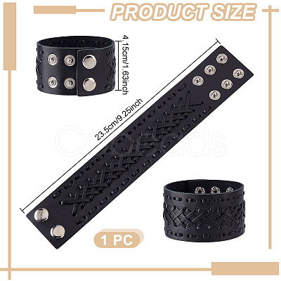 Braided Imitation Leather Cord Bracelets BJEW-WH0014-075B-1