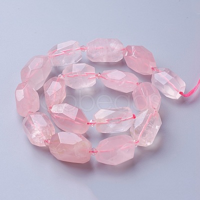 Natural Rose Quartz Beads Strands G-P434-40-1