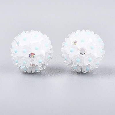 Handmade Polymer Clay Rhinestone with Resin Daisy Flower CLAY-T022-02D-1