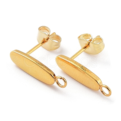 201 Stainless Steel Oval Stud Earring Findings X-STAS-K259-20G-1