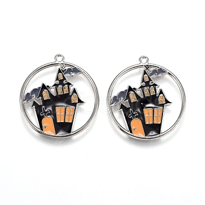 Halloween Theme Alloy Enamel Pendants X-ENAM-J649-12P-02-1