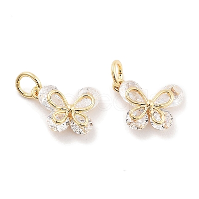 Brass Micro Pave Cubic Zirconia Pendants KK-P271-03G-A-1