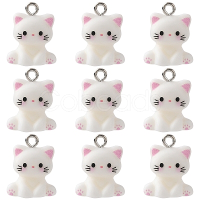 10Pcs Opaque Resin Pendants RESI-YW0004-51-1