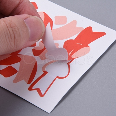 Bowknot & Heart Pattern Decorative Stickers Sheets DIY-L037-G06-1