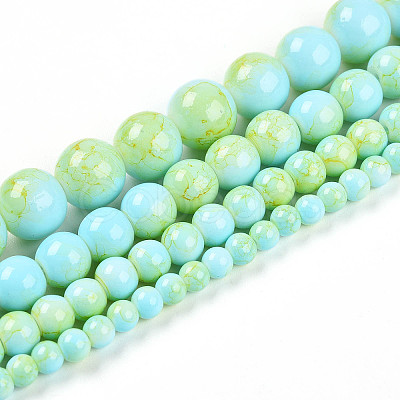 Baking Paint Glass Beads Strands DGLA-N003-6mm-C04-1