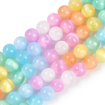 Macaron Color Natural Selenite Beads Strands G-F780-A01-01-1