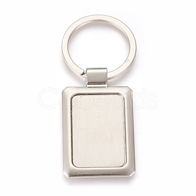Zinc Alloy Cabochon Settings Keychain KEYC-E028-08P-1