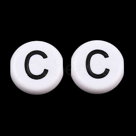 Opaque White Acrylic European Beads AC-CBA3BDD-01C-1