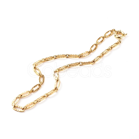 304 Stainless Steel Oval Link Chain Necklaces NJEW-JN03417-01-1