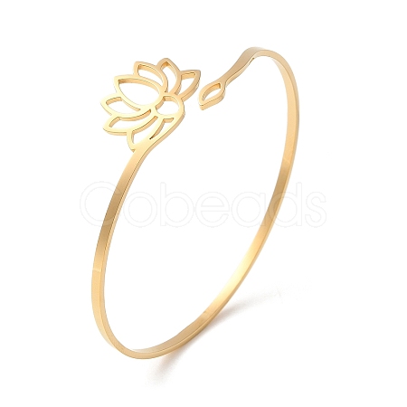 304 Stainless Steel Cuff Bangle BJEW-K234-01G-1