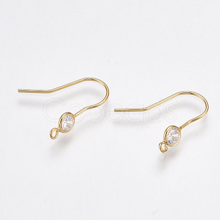 Brass Earring Hooks X-KK-T038-249G-1