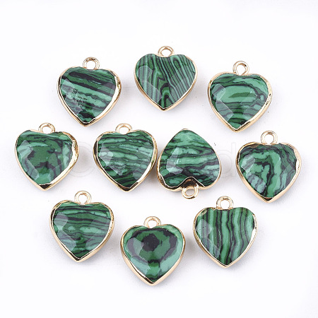 Electroplate Synthetic Malachite Pendants X-G-T112-03D-1