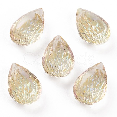 Embossed Glass Rhinestone Pendants GLAA-J101-05A-001PS-1