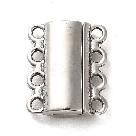 Non-Tarnish 304 Stainless Steel Multi-Strands Magnetic Slide Clasps STAS-P325-05P-1