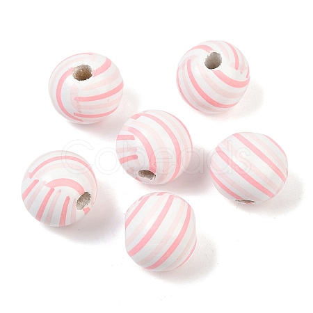 Christmas Printed Schima Wood European Beads WOOD-I015-01K-1