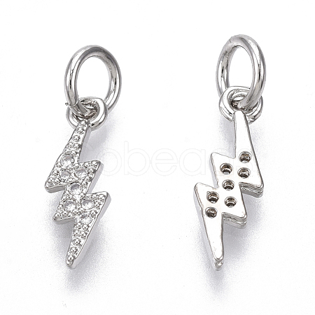 Brass Micro Pave Cubic Zirconia Charms ZIRC-R109-017P-NF-1