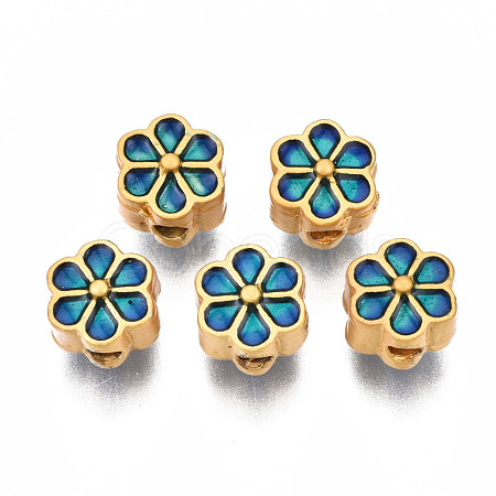 Rack Plating Alloy Enamel Beads ENAM-N056-021A-1