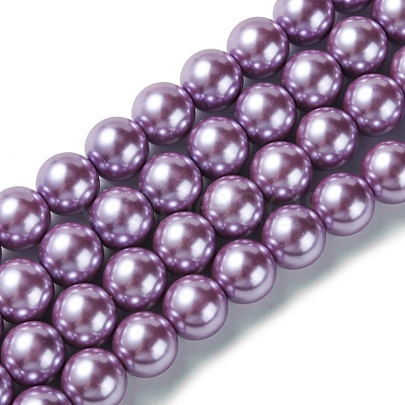 Eco-Friendly Glass Pearl Beads Strands HY-A008-14mm-RB056-1