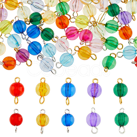 40 Sets 2 Colors Acrylic Connector Charms PALLOY-FH0001-87-1