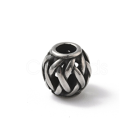 304 Stainless Steel European Beads STAS-H238-09L-AS-1