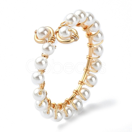 Shell Pearl Open Cuff Ring RJEW-TA00102-1