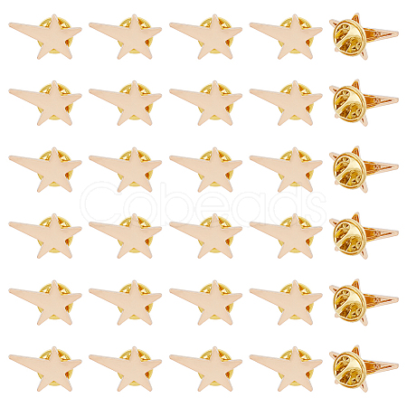 SUPERFINDINGS 30Pcs Star Alloy Brooches AJEW-FH0004-31A-1