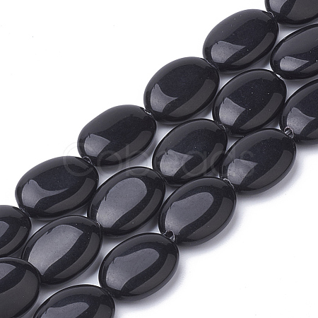 Natural Black Stone Beads Strands G-S292-26-1