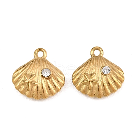 304 Stainless Steel with Crystal Rhinestone Charms RB-CBABFDA-11F-G-1