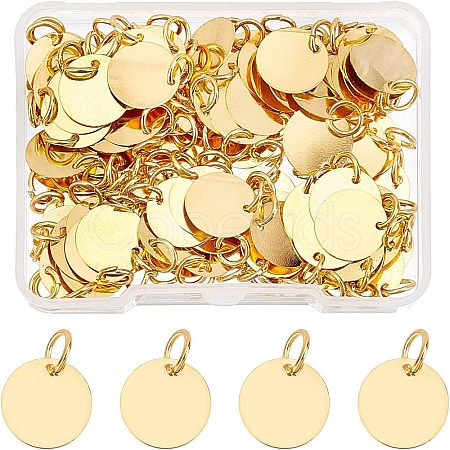 100Pcs Brass Stamping Blank Tag Charms KK-FH0002-60G-1