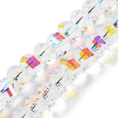 Transparent Electroplate Glass Beads Strands GLAA-Q099-C01-13-1-1