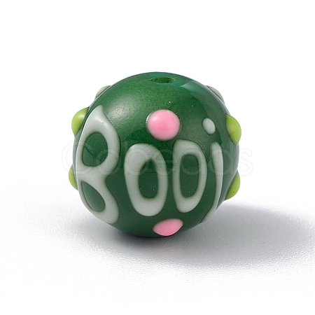 Opaque Painted Glass Beads GLAA-B001-01D-1
