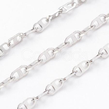 Tarnish Resistant 304 Stainless Steel Mariner Link Chains CHS-H007-15P-1