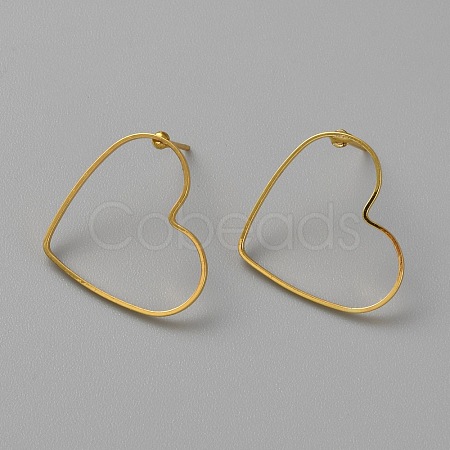 Golden Brass Hollow Geometric Stud Earrings EJEW-WH0012-127J-1