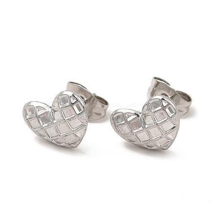 Non-Tarnish 304 Stainless Steel Heart Stud Earrings for Women EJEW-I281-35P-1