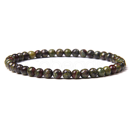 4mm Round Natural Dragon Blood Beads Bracelet for Men KG3069-27-1