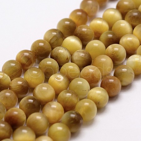 Natural Tiger Eye Bead Strands G-G735-23-8mm-03-1