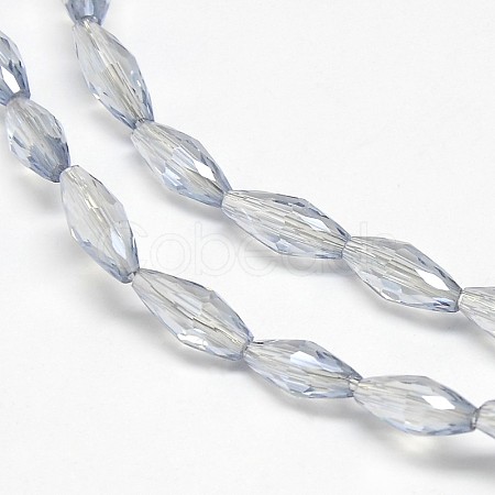 Electroplate Crystal Glass Rice Beads Strands EGLA-F042-A09-1