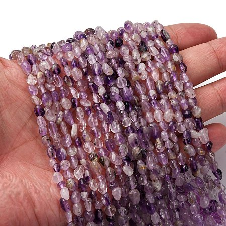 Natural Purple Rutilated Quartz Beads Strands G-I389-A29-1