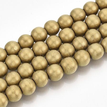 Electroplate Non-magnetic Synthetic Hematite Beads Strands G-R363-10mm-01-1